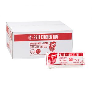 27L Med Kitchen Tidy Liner HDPE - White