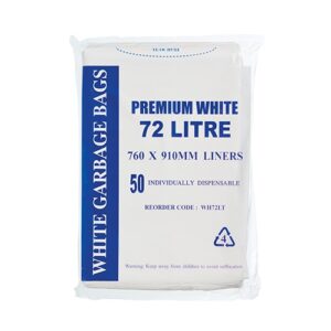 72L Premium White Garbage Bags