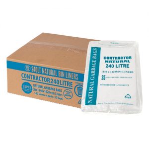 240L Contractor Clear Garbage Bags