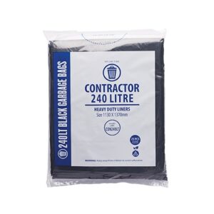 240L Contractor Black Garbage Bags