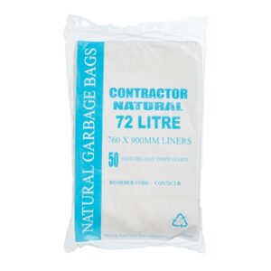 72L Natural HDPE Garbage Bags EHD