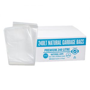 240L Premium Clear Natural Garbage Bags