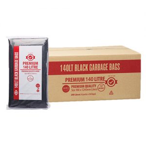 140L Premium Black Garbage Bags