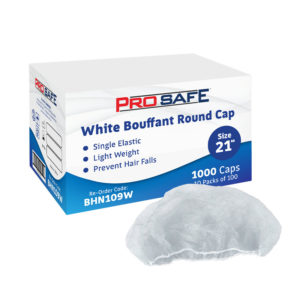 ProSafe White Bouffant Round Cap 21" - BHN109W