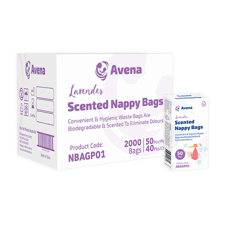 Avena Lavender Scented Nappy Bags NBAGP01 Austar Packaging