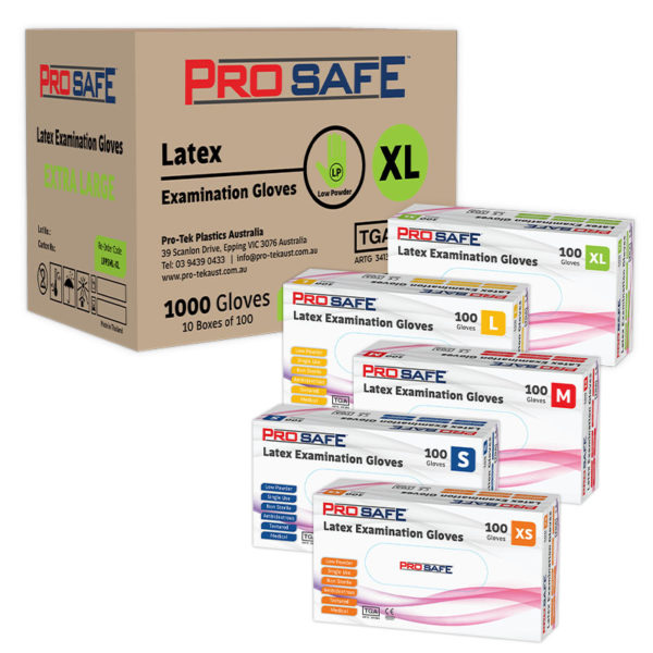 ProSafe Latex Examination Gloves Lightly Powdered