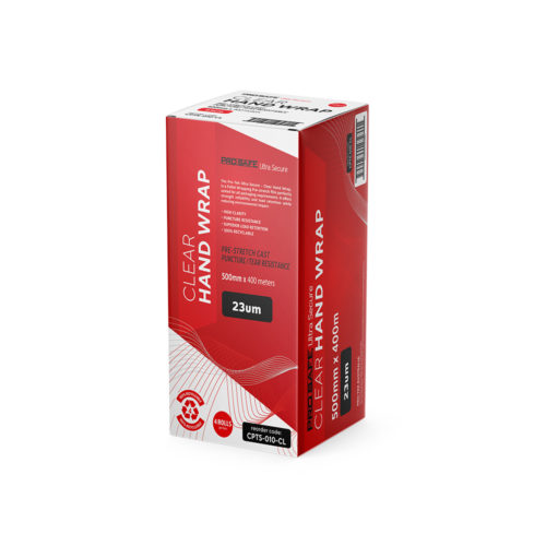 Pro Safe Ultra Secure Cast Clear Hand Wrap 500mm x 400m 23um