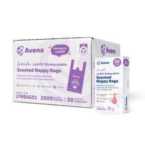 Avena Lavender Landfill Biodegradable Scented Nappy Bags - LFNBAG01